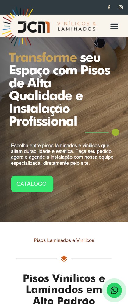Case JCM Vinílicos e Laminados — versão mobile