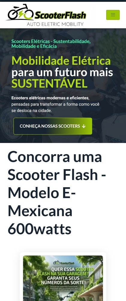 Site Scooter Flash no celular