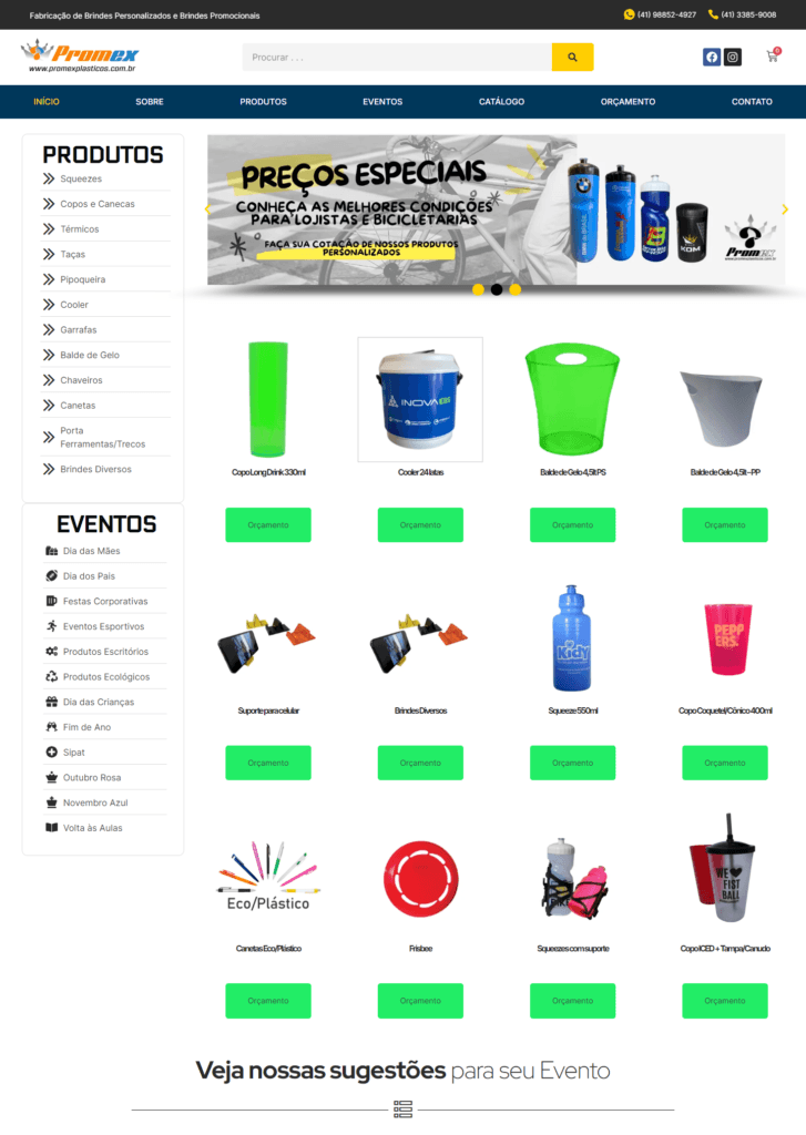 Ecomerce promex plásticos portfólio